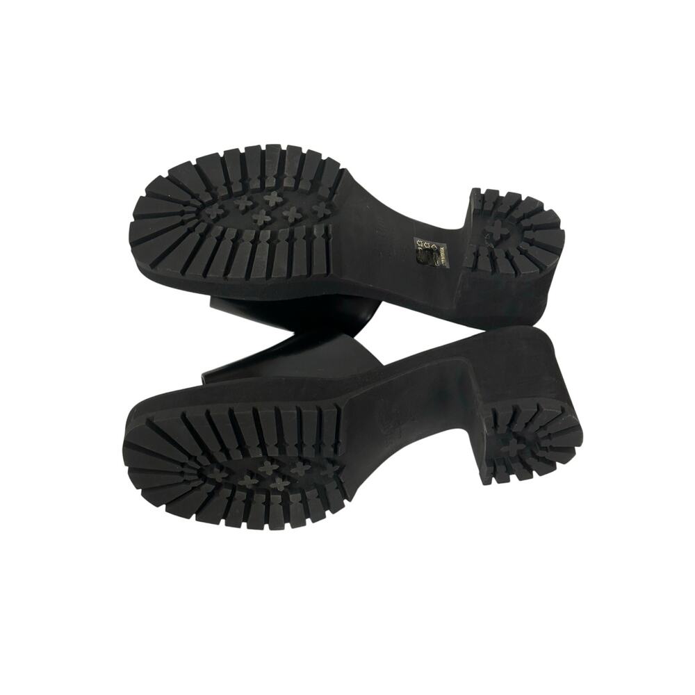 STAUD Sandals Black Leather Amber Platform Block Heel - Picture 6 of 7